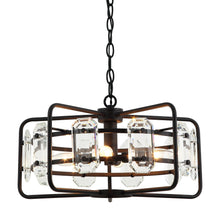 Carregar imagem no visualizador da galeria, 4-Light Golden or Black Modern Crystal Island Pendant Light