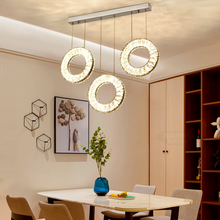 Carregar imagem no visualizador da galeria, 3 Lights - Hanging LED crystal lamp for staircase, lobby, living space, stairwell