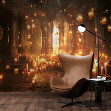 Load image into Gallery viewer, Floating Candles /  Great Hall Room Wallpaper /  Wizardly World Wall Mural. #6764
