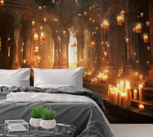Carregar imagem no visualizador da galeria, Floating Candles / Great Hall Room Wallpaper / Wizardly World Wall Mural. #6764