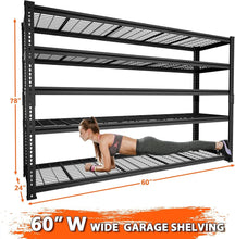 Carregar imagem no visualizador da galeria, Hausvita Storage Shelves Heavy Duty, 48" L x 18" W x 72" H Garage Wire Shelving Unit Loads 2000LBS, 5-tier Adjustable Metal Industrial Utility Shelf Rack for Kitchen, Laundry Room, Pantry, Warehouse, Basement