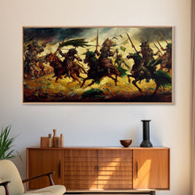 Load image into Gallery viewer, Depiction Of An Ancient Battle, Cool Office Mancave Decor, Wall Decor, Ready To Hang Framed Canvas Print, Oversize Wall Art