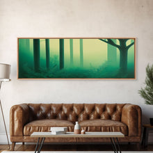 Load image into Gallery viewer, Emerald Green Forest Landscape, Panoramic Art, Framed Canvas, Framed Wall Art, Wall Art With Frame