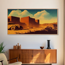 Carregar imagem no visualizador da galeria, Abandoned Art, 1940s Abandoned pueblo style villa, Wall Decor, Ready To Hang Framed Canvas Print, Oversize Wall Art