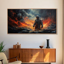 Carregar imagem no visualizador da galeria, Framed Canvas Print - Marooned - Astronaut Stranded on an Alien Planet, Scifi Wall Art, Science Fiction, Dystopian Space Travel Art