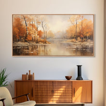 Carregar imagem no visualizador da galeria, Fall Centerpiece Landscape Painting Canvas Print, Autumn Decor, Fall Centerpiece, Fall Home Decor, Fall Wall Decor, Fall Home Decor