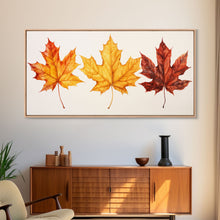 Carregar imagem no visualizador da galeria, Autumn Leaves Centerpiece, Photography Study, Framed Canvas Print, Fall Decor, Autumn Decor, Seasonal Art, Fall Centerpiece, Fall Art