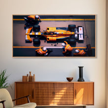 Carregar imagem no visualizador da galeria, Formula 1 canvas wall art, Car racing art, F1 Pit Stop framed canvas print, Racing car gift Formula 1 wall decor poster