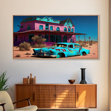 Carregar imagem no visualizador da galeria, Fallout Style Art, Atomic age, abandoned post apocalyptic, framed canvas print, cool wall art