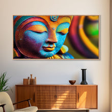Load image into Gallery viewer, Colorful Buddha Canvas Wall Art, Framed Canvas Print, Buddhism Print, Yoga, Zen Wall Art, Buddha Decor
