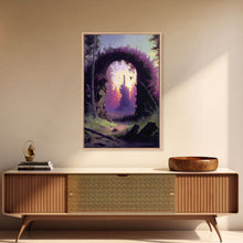 Load image into Gallery viewer, Gateway to another world, the purple realm, fine art poster print, fantasy decor
