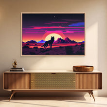 Load image into Gallery viewer, Desert Full Moon Silhouette Fox Purple Wall Art Print, Wall Decor, Wall Poster, Fine Art Print