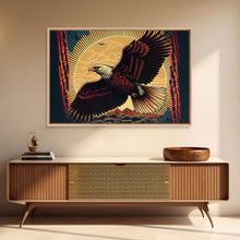Load image into Gallery viewer, Bald eagle mural art, framed canvas print, framed wall art, cool bedroom wall decor