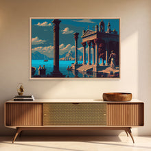 Load image into Gallery viewer, Ancient Roman Architecture, 8 bit pixel art, framed canvas print