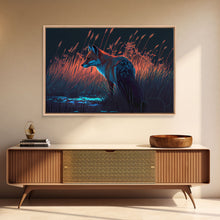Carregar imagem no visualizador da galeria, Cute animal prints, fox hunting in the tall grass, framed canvas print