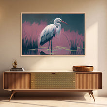 Load image into Gallery viewer, Beautiful stork watercolor, framed canvas print