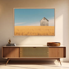 Load image into Gallery viewer, Liminal Spaces, Rustic Farmhouse Wall Decor, Teal Gray Barn Landscape Art Print or Canvas, Country Living Room Wall Decor, Liminal Art