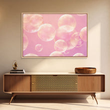Load image into Gallery viewer, Pink Bathroom Wall Decor, Pink Bubbles Abstract Wall Art Print, Bubbles Print, Pink Nursery Wall Art, Bubbles Nursery Art Print Framed Art