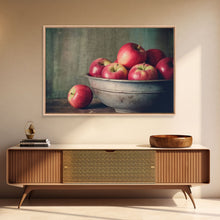 Cargar imagen en el visor de la galería, Farmhouse Kitchen Art, Framed Canvas Print, Still Life of Apples In A Rustic Bowl, Photography Print, Kitchen Decor, Rustic Country Kitchen
