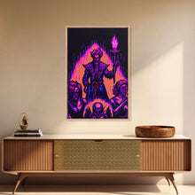 Carregar imagem no visualizador da galeria, Tabletop RPG pixel art, Human Warlock Art, framed canvas print, framed game room decor