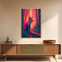 Load image into Gallery viewer, Fuchsia Fox In Woods Forest Twilight Sunset Fine Art Print, Wall Decor, Wall Poster, Wall Art Print