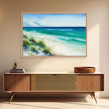 Carregar imagem no visualizador da galeria, Canvas Print, Painting of Emerald Green Waves, Framed Canvas Art, whimsical ocean art, framed wall art