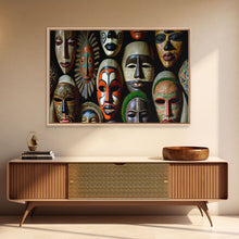 Carregar imagem no visualizador da galeria, African Traditional Masks Framed Canvas Wall Art | Canvas Print Decor for Home & Office Decoration I Ready To Hang Canvas
