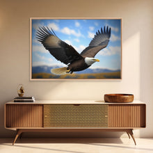 Load image into Gallery viewer, Eagle in a Mountain Clouds Canvas Wall Art Design, Framed Canvas Print Decor for Home & Office Decoration, CANVAS READY to Hang