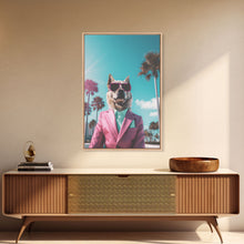 Carregar imagem no visualizador da galeria, Akita Wall Print, Dog Wall Art, Dog Sunglasses, Pink Business Suit, Funny Wall Art, Framed Wall Art, Framed Canvas, Wall Print, Wall Canvas