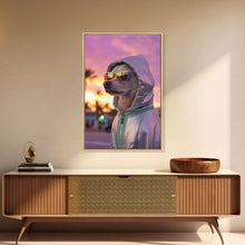 Cargar imagen en el visor de la galería, Chihuahua Wall Print, Dog Wall Art, Dog Sunglasses, Dog In Pink Hoodie, Funny Art, Framed Wall Art, Framed Canvas, Wall Print, Wall Canvas