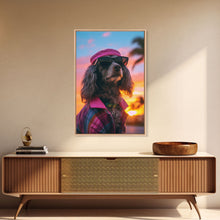 Load image into Gallery viewer, Dachshund Wall Print, Dog Wall Art, Dog Sunglasses, Dog In Pink Suit, Funny Art, Framed Wall Art, Framed Canvas, Wall Print, Wall Canvas