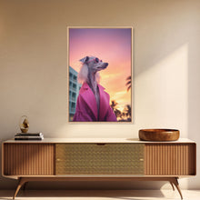 Carregar imagem no visualizador da galeria, Afghan Hound Wall Print, Dog Wall Art, Dog Sunglasses, Dog In Pink Suit, Funny Art, Framed Wall Art, Framed Canvas, Wall Print, Wall Canvas