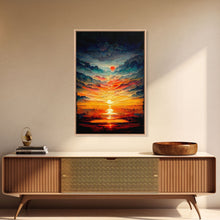 Carregar imagem no visualizador da galeria, Abstract sunset and clouds canvas print, beautiful oil painting print, nature and landscape wall art, ready to hang
