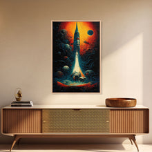 Load image into Gallery viewer, Cosmic Horror Space Exploration Poster Canvas Print, Scifi Wall Art, ready to hang wall art