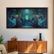 Cargar imagen en el visor de la galería, Fantasy wall art, canvas print, magical forest, fantasy landscape art, ready to hang wall art