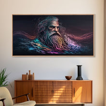 Carregar imagem no visualizador da galeria, Aegir, God Of The Sea, Framed Canvas Print, Norse Mythology, Norse Art, Living Room Wall Art