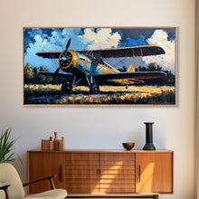 Carregar imagem no visualizador da galeria, Aeroplane Art, Antique Airplane Painting Canvas Print, Framed Canvas Art, Above Sofa Art, Gift for RC Plane Pilot, Airplane Art
