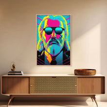 Carregar imagem no visualizador da galeria, Businessman Odin Pop Art Movie Poster Art, Norse Mythology, Wall Art, Framed Canvas Print, Futuristic Portrait of Odin, WPAP Style