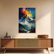 Load image into Gallery viewer, Annapurna III, Mountain Art, Rustic Mountain Landscape Wall Art, Framed Canvas Print, Abstract Oil Painting Print, Mountains of Nepal