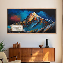 Cargar imagen en el visor de la galería, Chongtar Kangri, Travel Poster Wall Art, Framed Canvas Print, Mountain Art, Mountain Landscape Painting