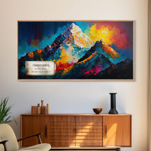 Cargar imagen en el visor de la galería, Churen Himal, Travel Poster Wall Art, Framed Canvas Print, Mountain Art, Mountain Landscape Painting