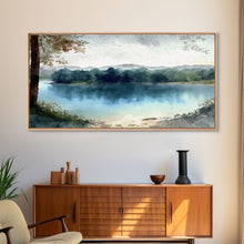 Load image into Gallery viewer, Blue Lake Art | Framed Canvas Print | Blue Lake Painting | Lake House Decor | Guest Room Landscape Painting | Wallowa Lake Painting