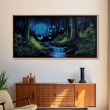 Load image into Gallery viewer, Enchanted Forest Painting, Fantasy Art, Fairy House, Fantasy, Woodland Decor, Woods, Forest, Fairy Forest with Blue Butterflies