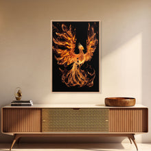 Carregar imagem no visualizador da galeria, Canvas Print Of "The Phoenix" - Rebirth Art - Framed Canvas Art - Framed Wall Art - Incredibly Beautiful Phoenix Decor