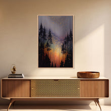 Carregar imagem no visualizador da galeria, Abstract Pine Canvas Print of Oil Painting, Large Original Textured Fall Pine Forest Painting Contemporary Living Room Wall Art Decor