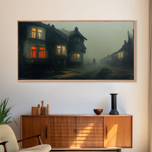 Load image into Gallery viewer, Creepy WildWest Art, canvas print, gloomy abandoned street
