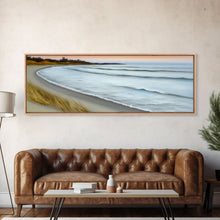 Carregar imagem no visualizador da galeria, Canvas Beach Wall Art, Seashore, Cove, Minimalist Beach Art, Pastel Beach Wall Art, Beach Scene Art, Panoramic, Wall Art, Canvas Print