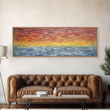 Carregar imagem no visualizador da galeria, Abstract Ocean Horizon Wall Art, Colorful Abstract, Framed Abstract Print Art, Sunset, Sea, Vibrant Art, Panoramic, Wall Art, Canvas Print