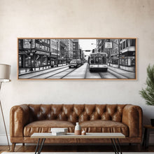 Load image into Gallery viewer, Big City Canvas Print, City Art, Cars, Bus, Buildings, Large Urban Art Print, Original Art, Wall Decor, Panoramic, Wall Art, Canvas Print