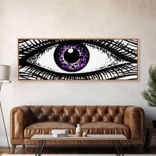 Load image into Gallery viewer, Big Eye Art, Line Art Print, Canvas Print, Eye Canvas Art, Eye Art Original, Framed Art Print, Wall Decor, Panoramic, Wall Art, Canvas Print